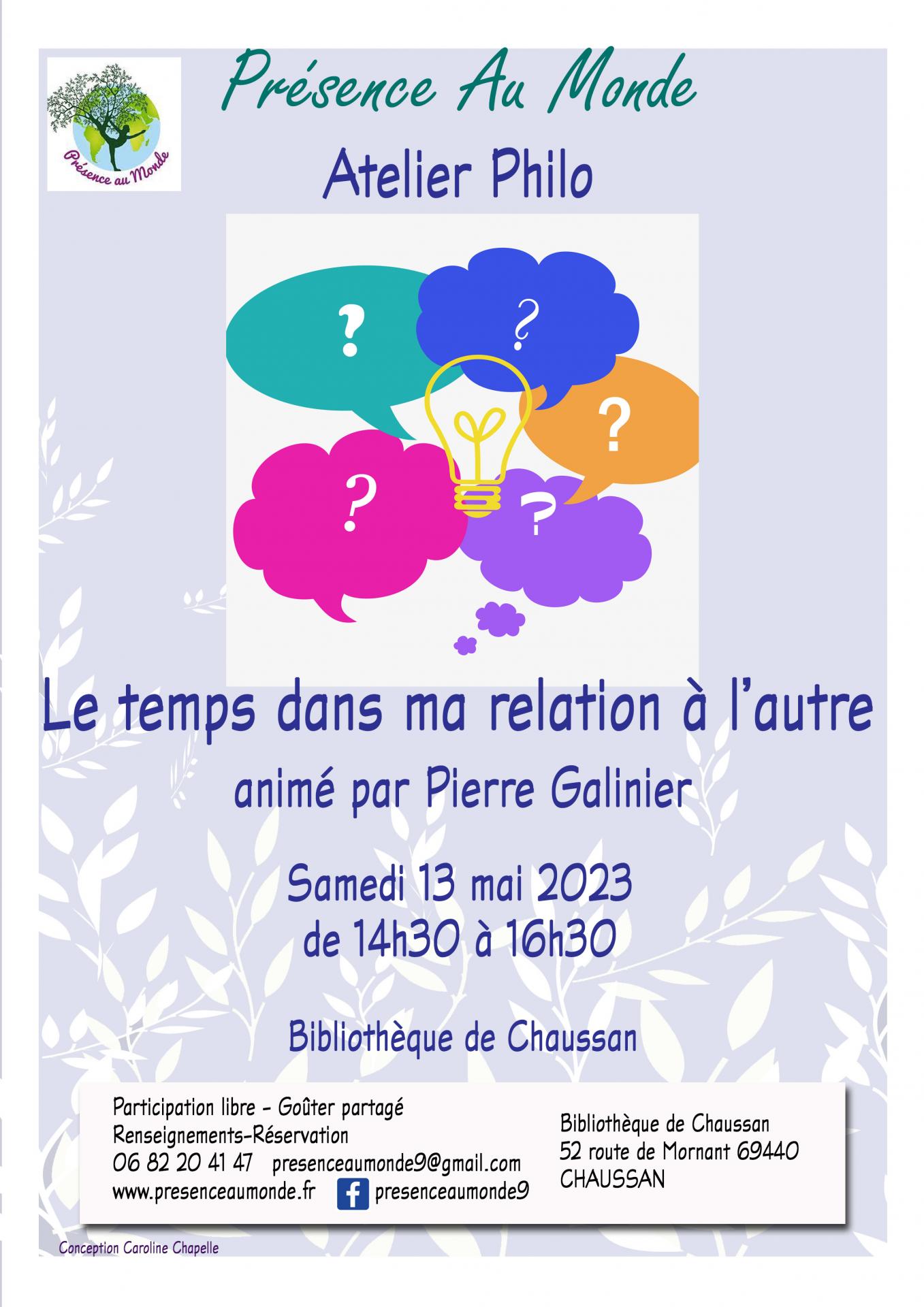 Affiche atelier philo 13 mai