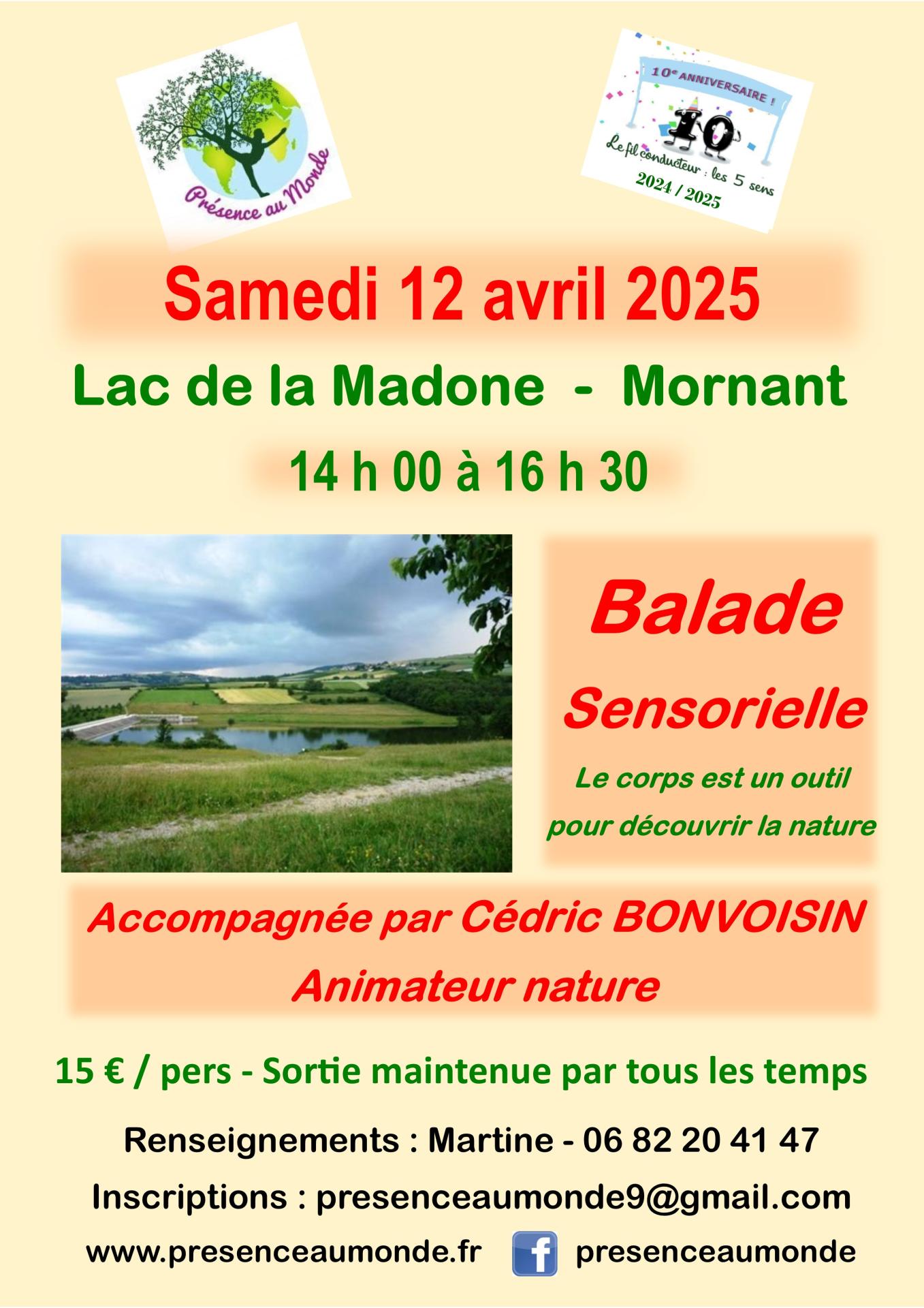 Affiche balade sensorielle 12 avril 2025