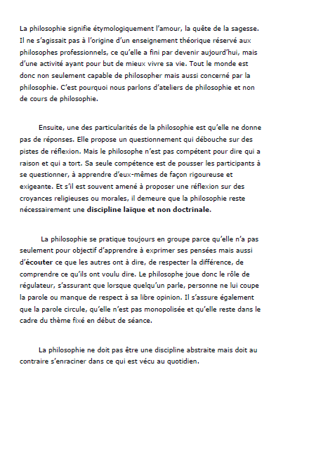 La philosophie